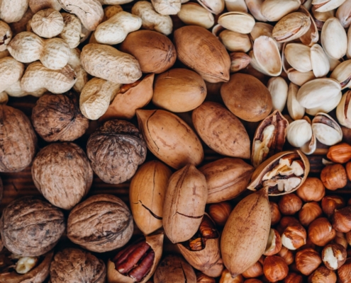 brown and beige nut lot